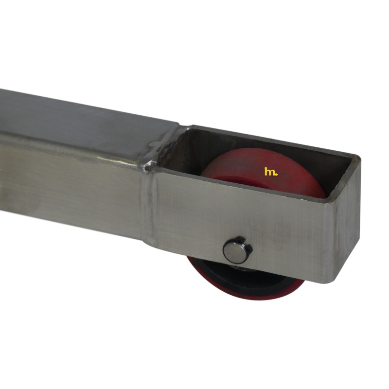 Vista de los rodillos del apilador Inox 400 kg - Elevación 1500 mm