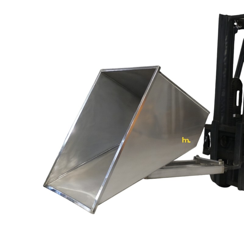 Vista de la tolva autobasculante inoxidable - 900L