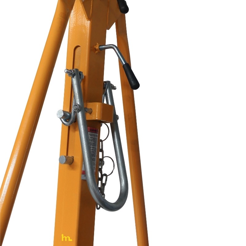 Zoom al sistema del Pórtico grúa móvil Capacidad 500 kg