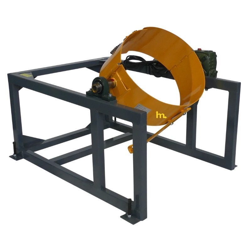 Vista en 3/4 del mezclador basculante para bidones - 400 kg