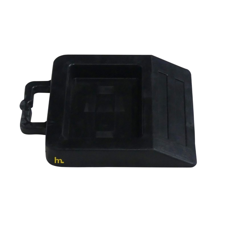 Vista de perfil del tope para transpaleta manual