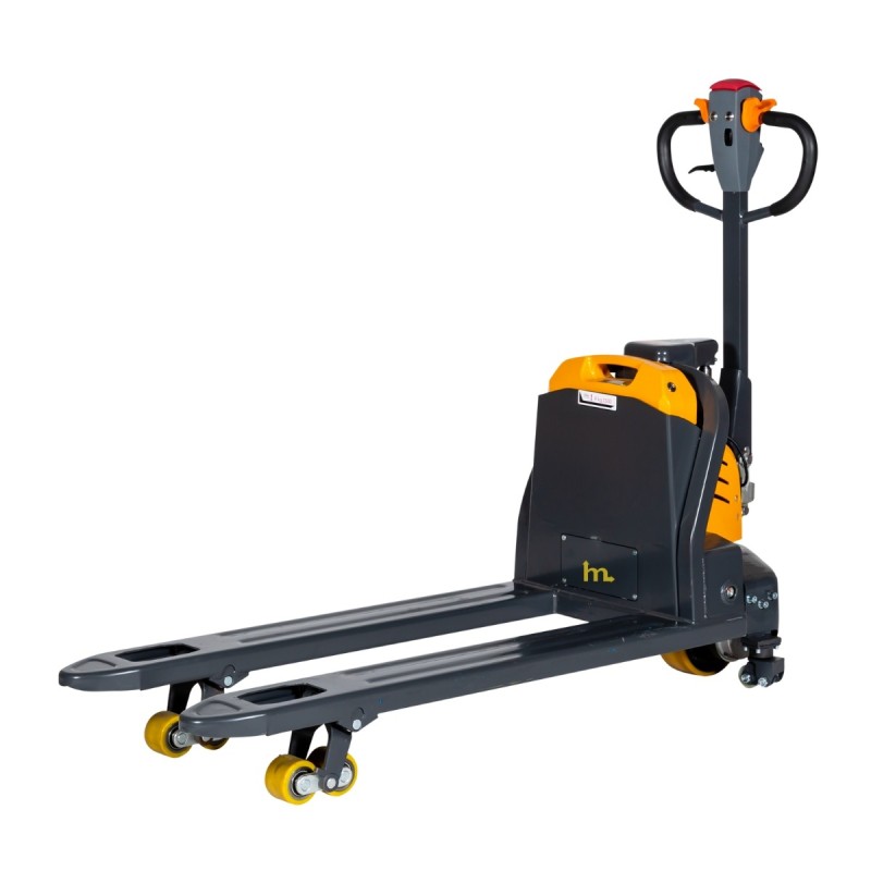 Vista de la transpaleta eléctrica EXPERTA 2000 kg - Batería de litio de 48 Voltios 20 Ah